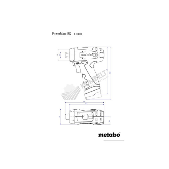 Metabo akkus fúrócsavarozó PowerMaxx BS Basic 10,8V 2X2,0Ah