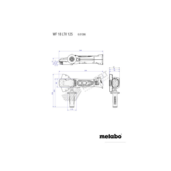 Metabo akkus laposfejű sarokcsiszoló WF 18 LTX 125 QUICK