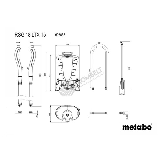 Metabo RSG 18 LTX 15 akkus háti permetező
